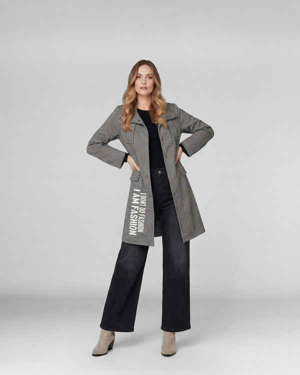 Abrigo Mujer Magdalena Relaxed Cuello En V Manga Suelta Negro Lineatre