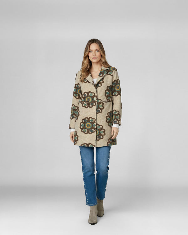 Abrigo Mujer Pilar Regular  Manga Suelta Beige Lineatre