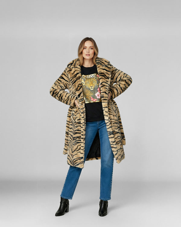 Abrigo Mujer Bianca Relaxed Fit Cuello Con Solapa Manga Caida Beige Lineatre