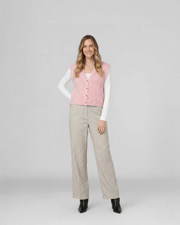 Gillet Mujer Fernanda Relaxed Cuello En V Crudo Lineatre