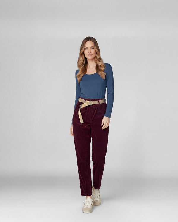 Pantalon Mujer Isabella Regular Vino Lineatre