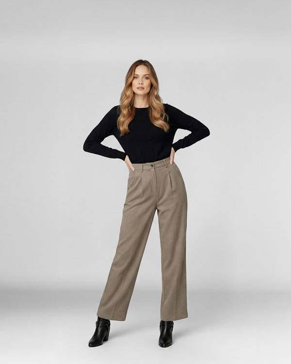 Pantalon Mujer Paulina Relaxed Fango Lineatre