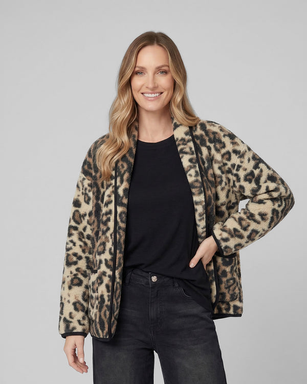 Chaqueta Mujer Consuelo Relaxed Cuello Tipo Kimono Manga Suelta Leopardo Lineatre