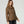 Chaqueta Mujer Constanza Relaxed Cuello Alto Tipo Chaqueta Manga Ajustada Chocolate Lineatre