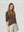 Poleron Mujer Montserrat Relaxed Cuello En V Manga Caída Chocolate Lineatre