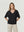 Poleron Mujer Montserrat Relaxed Cuello En V Manga Caída Negro Lineatre
