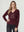 Sweater Mujer Mara Relaxed Cuello En V Manga Caída Vino Lineatre
