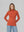 Sweater Mujer Josefa Slim Fit Cuello Alto Redondo Manga Ajustada Naranjo Lineatre