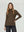 Sweater Mujer Teresa Relaxed Cuello Alto Redondo Manga Caída Chocolate Lineatre