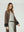 Cardigan Mujer Renata Relaxed Cuello Con Solapa Manga Acampanada Chocolate Lineatre