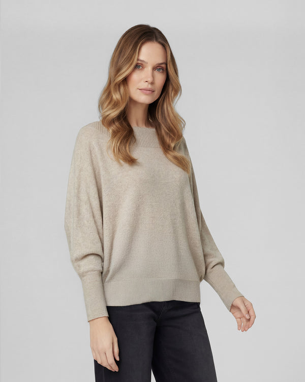 Sweater Mujer Elena Regular Cuello Ojal Manga Caída Beige Lineatre