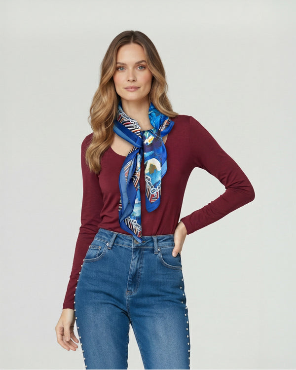 Pañuelo Mujer Rocío Azul Lineatre