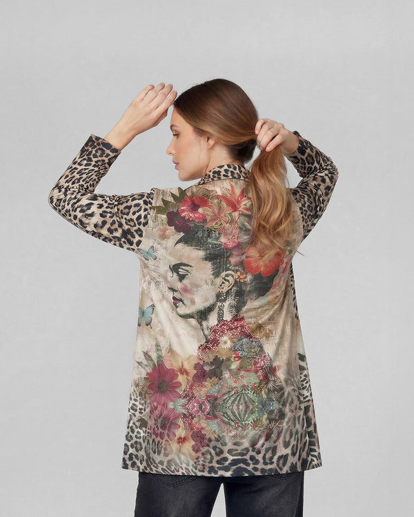 Abrigo Mujer Soledad Relaxed Cuello Con Solapa Manga Caída Beige Lineatre