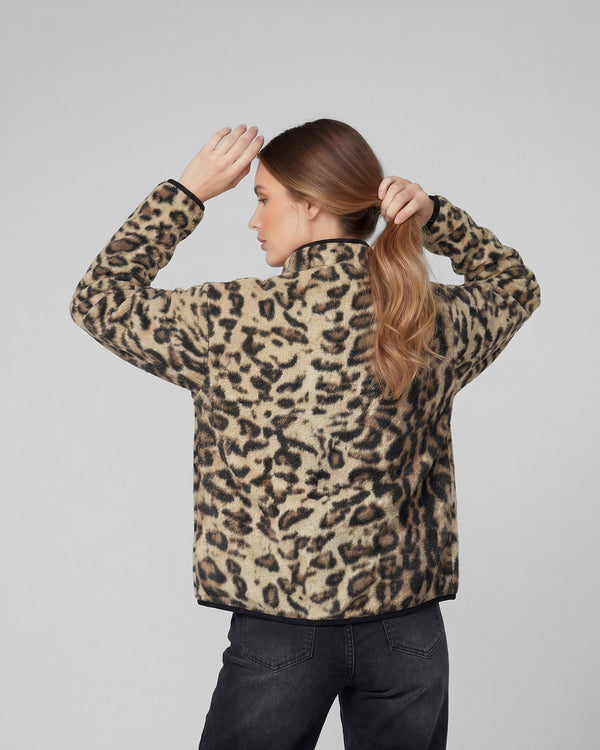 Chaqueta Mujer Consuelo Relaxed Cuello Tipo Kimono Manga Suelta Leopardo Lineatre