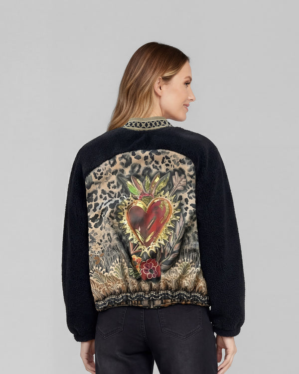 Chaqueta Mujer Elena Relaxed Cuello En V Manga Caída Negro Lineatre