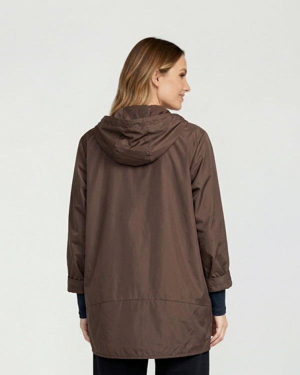 Spolverino Mujer Isidora Overside Cuello Redondo Manga Suelta Chocolate Lineatre