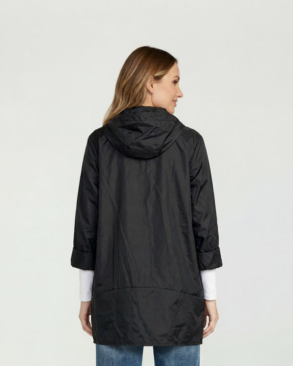 Spolverino Mujer Isidora Overside Cuello Redondo Manga Suelta Negro Lineatre