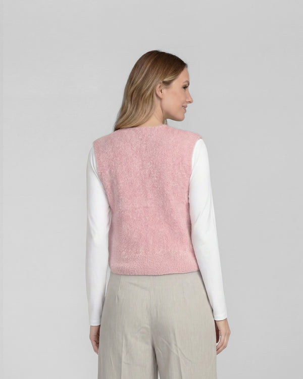 Gillet Mujer Fernanda Relaxed Cuello En V Crudo Lineatre