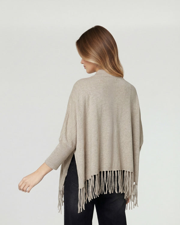 Sweater Mujer Rosario Regular Cuello Redondo Manga Ajustada Fango Lineatre
