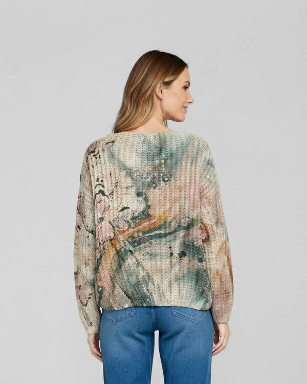 Sweater Mujer Veronica Relaxed Cuello Redondo Manga Caída Petroleo Lineatre