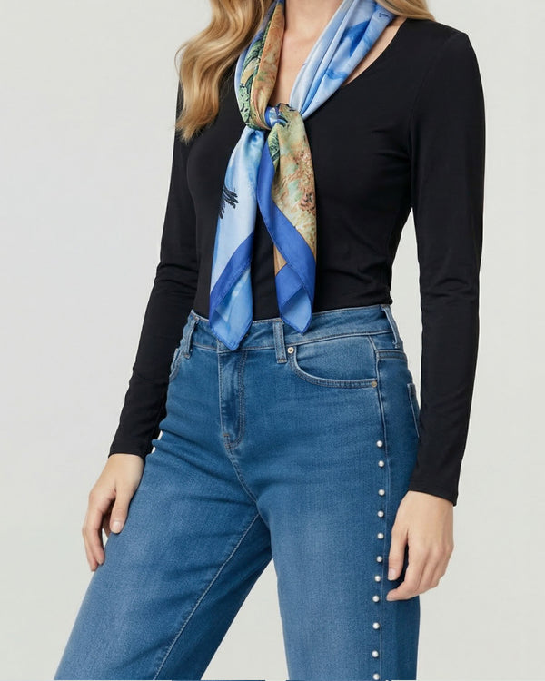 Pañuelo Mujer Rocío Azul Lineatre