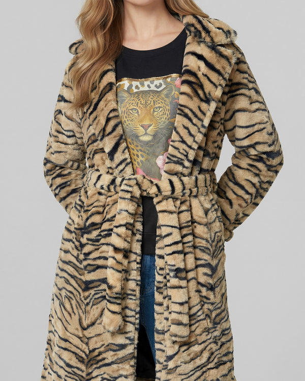 Abrigo Mujer Bianca Relaxed Fit Cuello Con Solapa Manga Caida Beige Lineatre