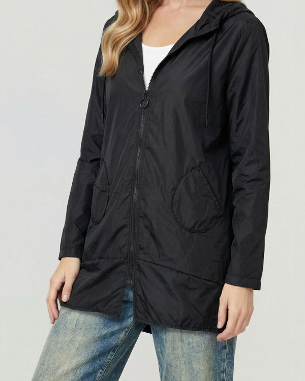 Spolverino Mujer Isidora Overside Cuello Redondo Manga Suelta Negro Lineatre