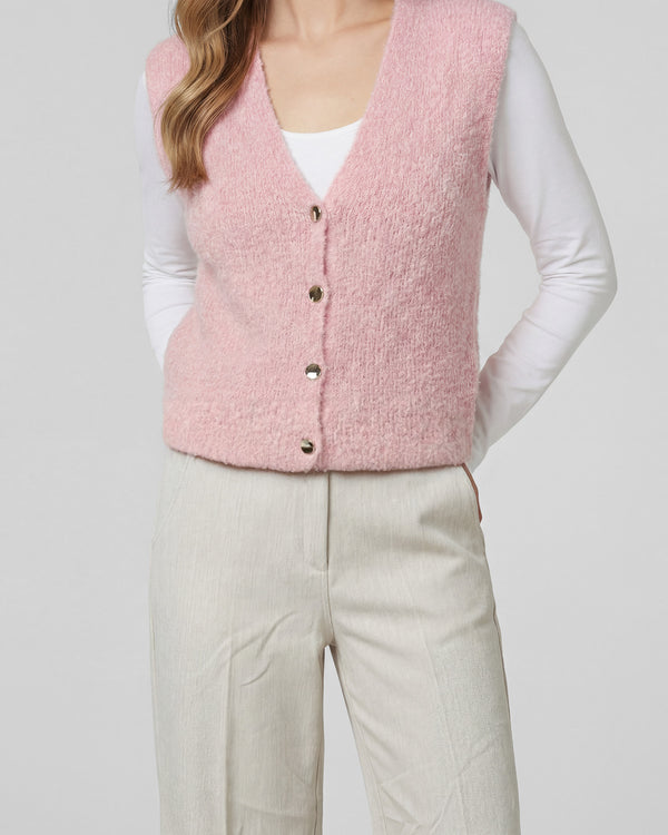 Gillet Mujer Fernanda Relaxed Cuello En V Crudo Lineatre