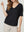 Poleron Mujer Montserrat Relaxed Cuello En V Manga Caída Negro Lineatre