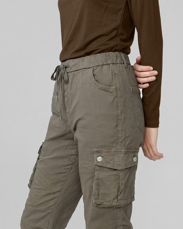 Pantalon Mujer Rosario Relaxed Fango Lineatre