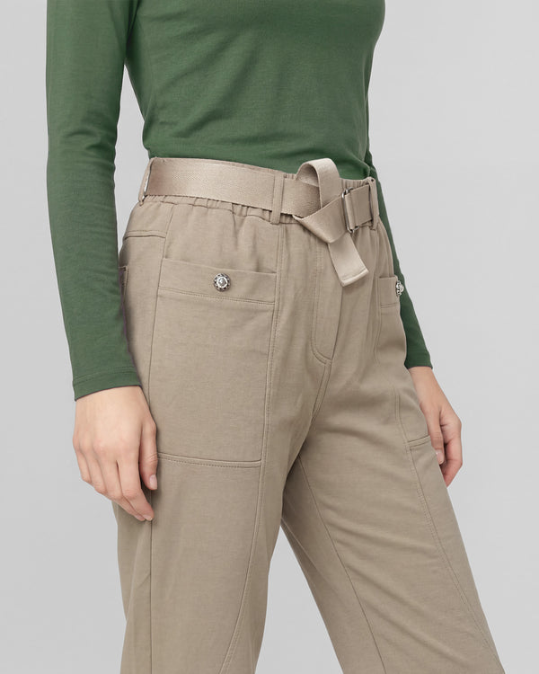 Pantalon Mujer Ada Regular Fango Lineatre
