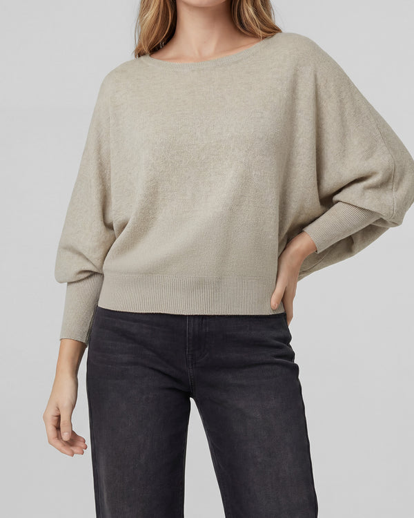 Sweater Mujer Elena Regular Cuello Ojal Manga Caída Beige Lineatre