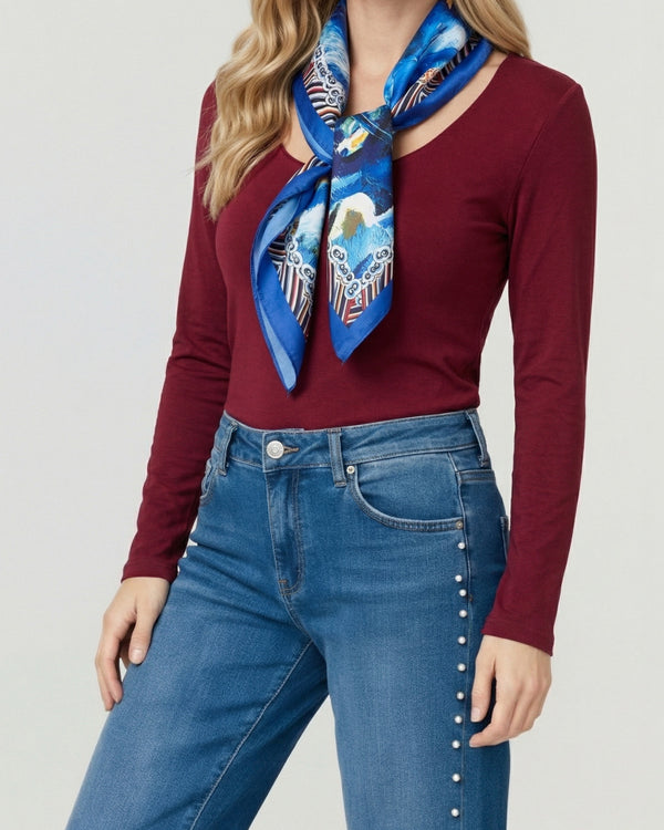 Pañuelo Mujer Rocío Azul Lineatre