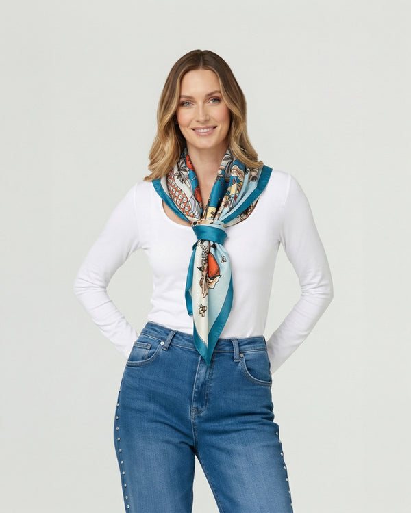 Pañuelo Mujer Fabiana Azul Lineatre