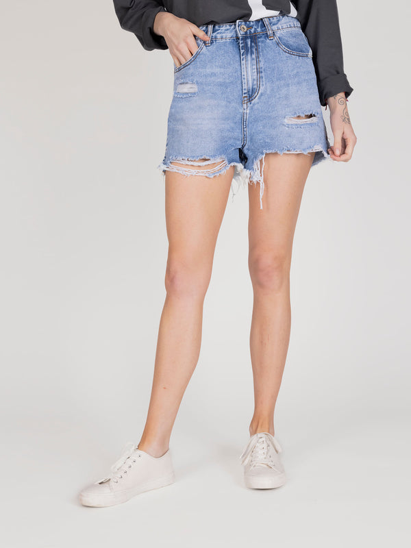 Short denim roto jeans lineatre