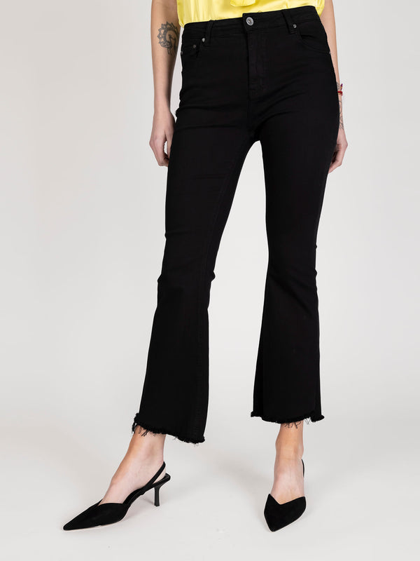 Jeans the ness cropped flare negro lineat