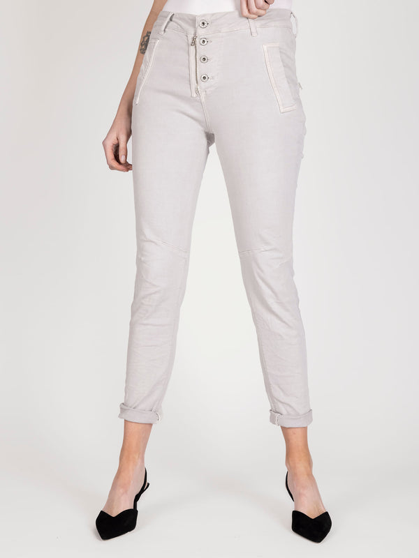 Jeans beige lineatre