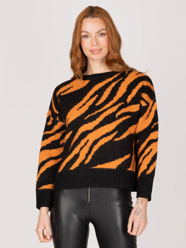 Sweater naranja animal print