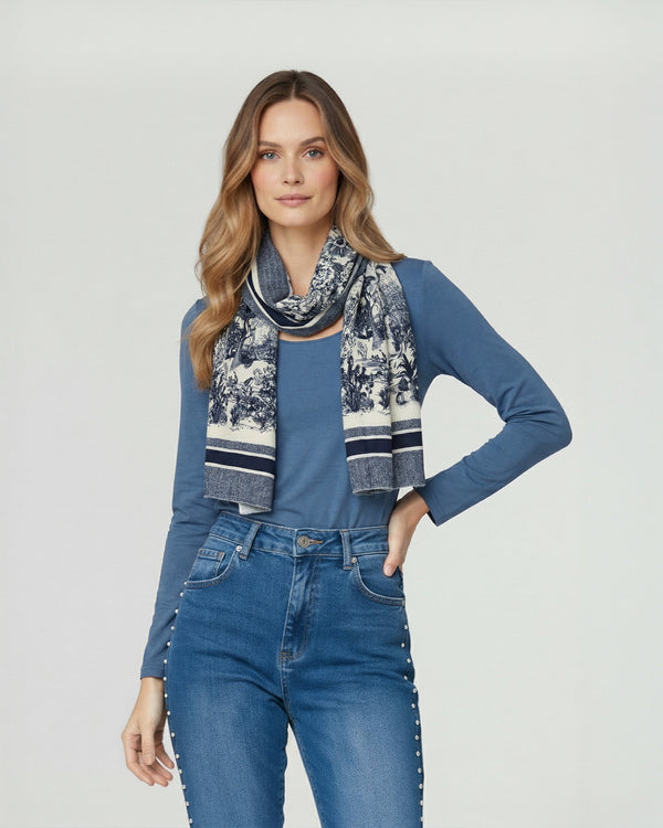 Echarpe Mujer Pia Azul Lineatre