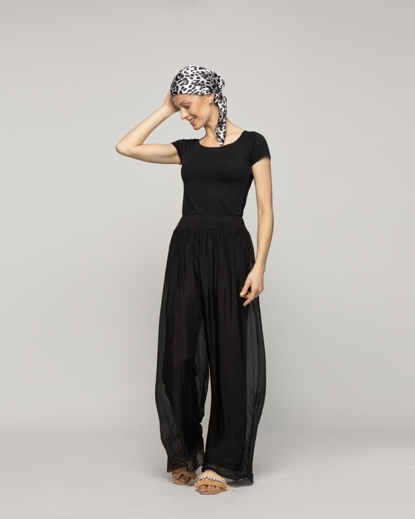Pañuelo Mujer Satinado Estampado Leopardo Gris Lineatre