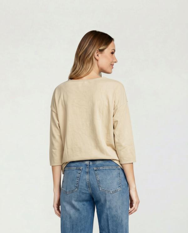 Polera Mujer Fiorella Beige Lineatré