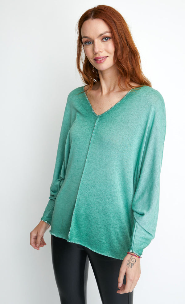 Polera verde lineatre