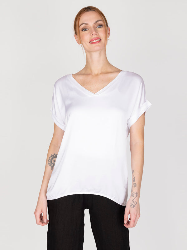 Polera blanco lineatre