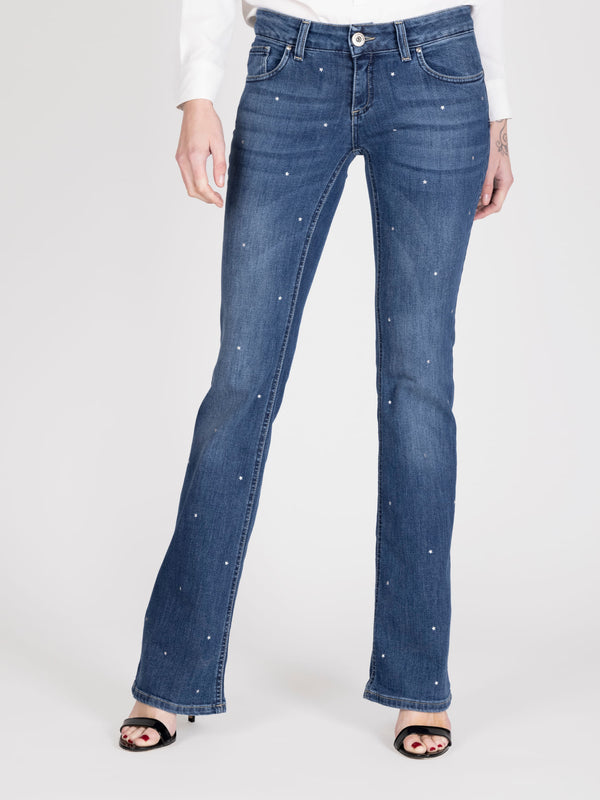 Jeans regular low rise azul lineatre