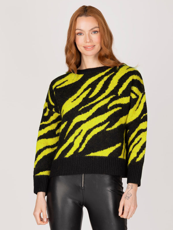 Sweater amarillo animal print