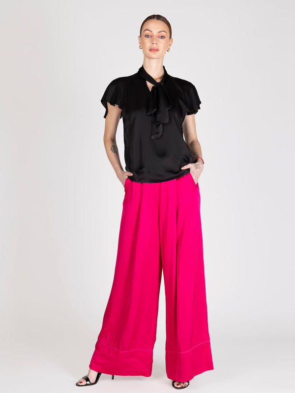 Pantalon palazzo fucsia lineatre