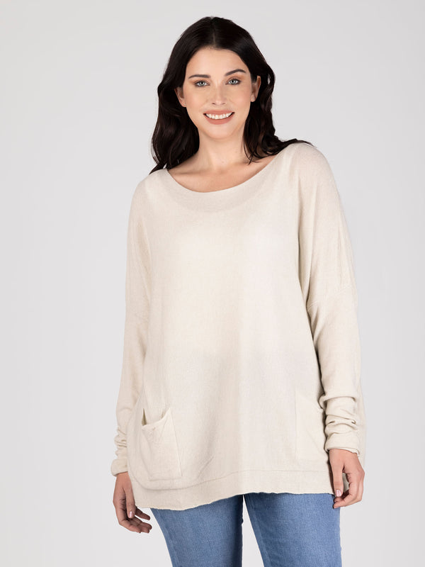 Sweater beige lineatre