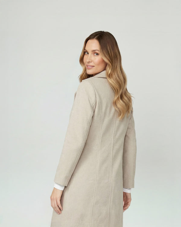Abrigo Mujer Magdalena Relaxed Cuello En V Manga Suelta Beige Lineatre