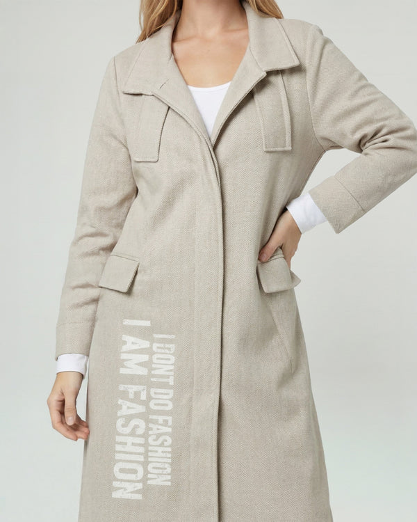 Abrigo Mujer Magdalena Relaxed Cuello En V Manga Suelta Beige Lineatre