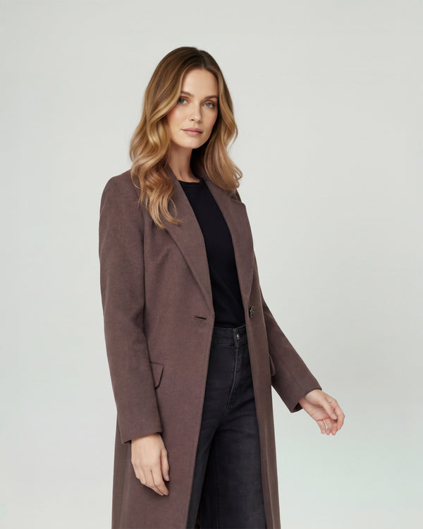 Abrigo Mujer Ornella Regular Cuello Con Solapa Manga Suelta Negro Lineatre